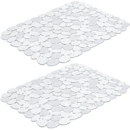 Bligli Non-Slip PVC Sink Mats (2-pack) – Pebble Design Protector for Stainless Steel/Porcelain, Dish Drying & Kitchen Liner, 15.7"x11.8"