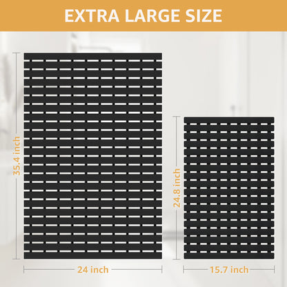 Yolife Extra Large PVC Shower Mat, 35.4x24 inch Non-Slip Bath Mat with Quick Drain, No Suction Cups, Easy to Cut & Store for Tub, Stall, Spa