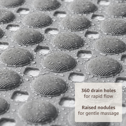 OTHWAY Non Slip Bath Tub Shower Mat with Suction Cups, Drain Holes, Bathtub Floor Liner Mats for Inside Shower Bathroom, Machine Washable, Soft on Feet, 35x16 Inch
