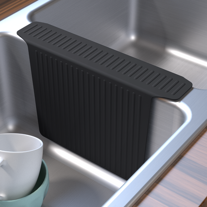 OTHWAY 12.8"x17.6" Silicone Sink Divider Mat, Large Sink Saddle & Protector for Divided Sink, No Suction Cups, Easy to Clean, Dish Drying Rack for Glassware and Dishes