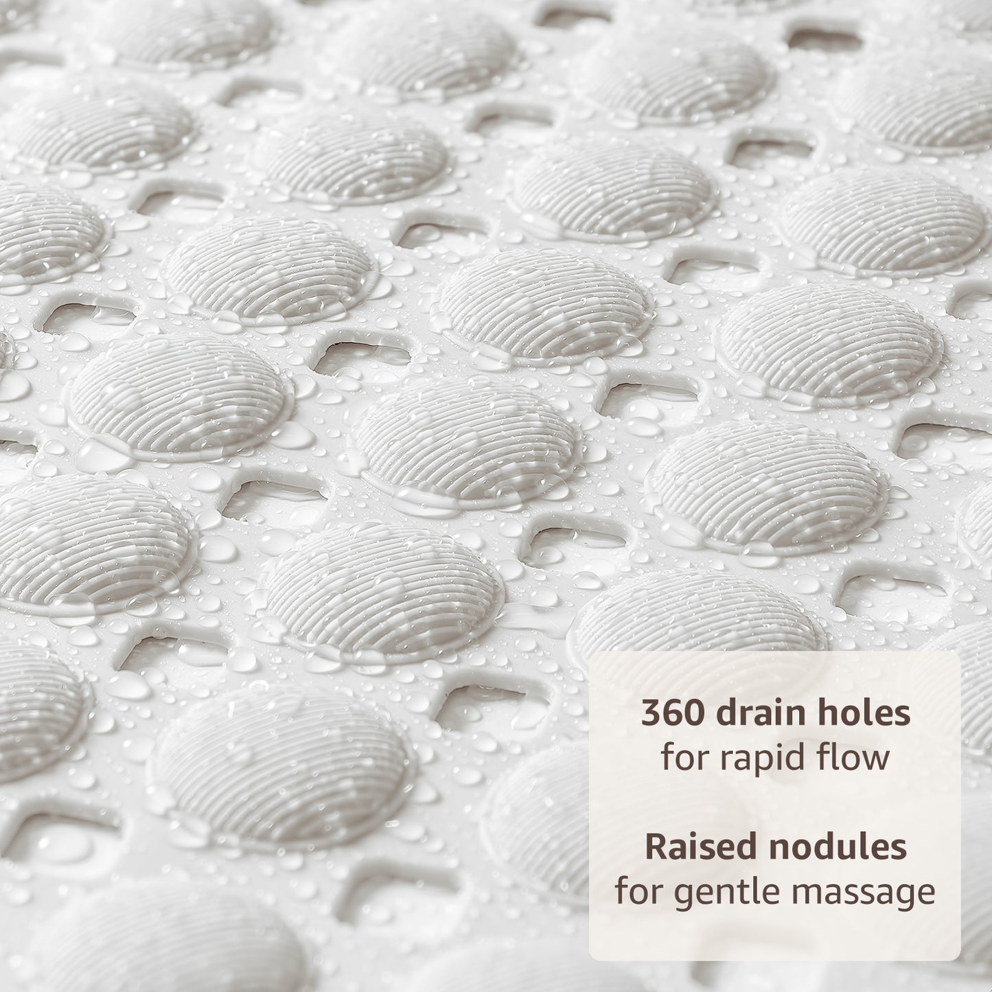OTHWAY Non Slip Bath Tub Shower Mat with Suction Cups, Drain Holes, Bathtub Floor Liner Mats for Inside Shower Bathroom, Machine Washable, Soft on Feet, 35x16 Inch