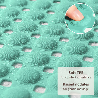 OTHWAY Non Slip Bath Tub Shower Mat with Suction Cups, Drain Holes, Bathtub Floor Liner Mats for Inside Shower Bathroom, Machine Washable, Soft on Feet, 35x16 Inch
