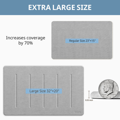 Yolife 32"x 20" Diatomite Bath Mat, Super Absorbent Quick-Dry Stone Bathroom Floor Mat, Non-Slip Natural Diatomaceous Earth Shower Rug, Large Bath Pad for Bathroom, Kitchen, Entryway, Easy to Clean