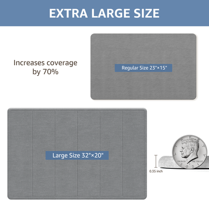 OTHWAY 32"x20" Large Diatomaceous Earth Bath Mat for Bathroom, Super Absorbent Quick-Dry Non-Slip Shower Mat, Natural Stone Bath Mat Easy to Clean