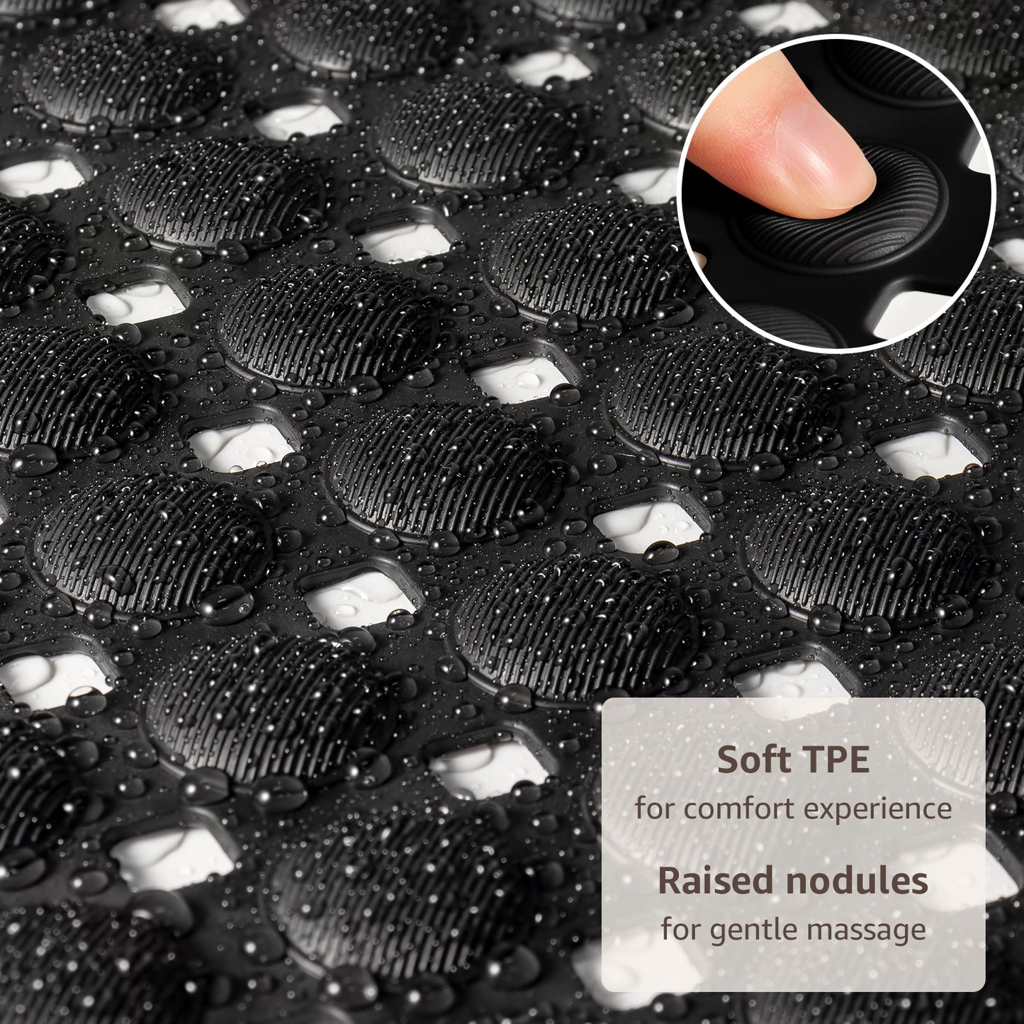 OTHWAY Non Slip Bath Tub Shower Mat with Suction Cups, Drain Holes, Bathtub Floor Liner Mats for Inside Shower Bathroom, Machine Washable, Soft on Feet, 35x16 Inch