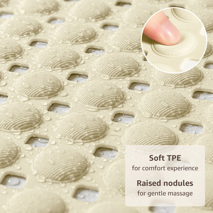 OTHWAY Non Slip Bath Tub Shower Mat with Suction Cups, Drain Holes, Bathtub Floor Liner Mats for Inside Shower Bathroom, Machine Washable, Soft on Feet, 35x16 Inch