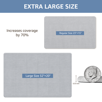 OTHWAY 32"x20" Large Diatomaceous Earth Bath Mat for Bathroom, Super Absorbent Quick-Dry Non-Slip Shower Mat, Natural Stone Bath Mat Easy to Clean