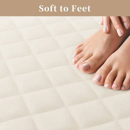Yolife Non-Slip Bathtub Mat 27.5"x17", Anti-Fatigue Grid Pattern & Suction Cups, Natural Rubber for Shower Tub, Machine Washable