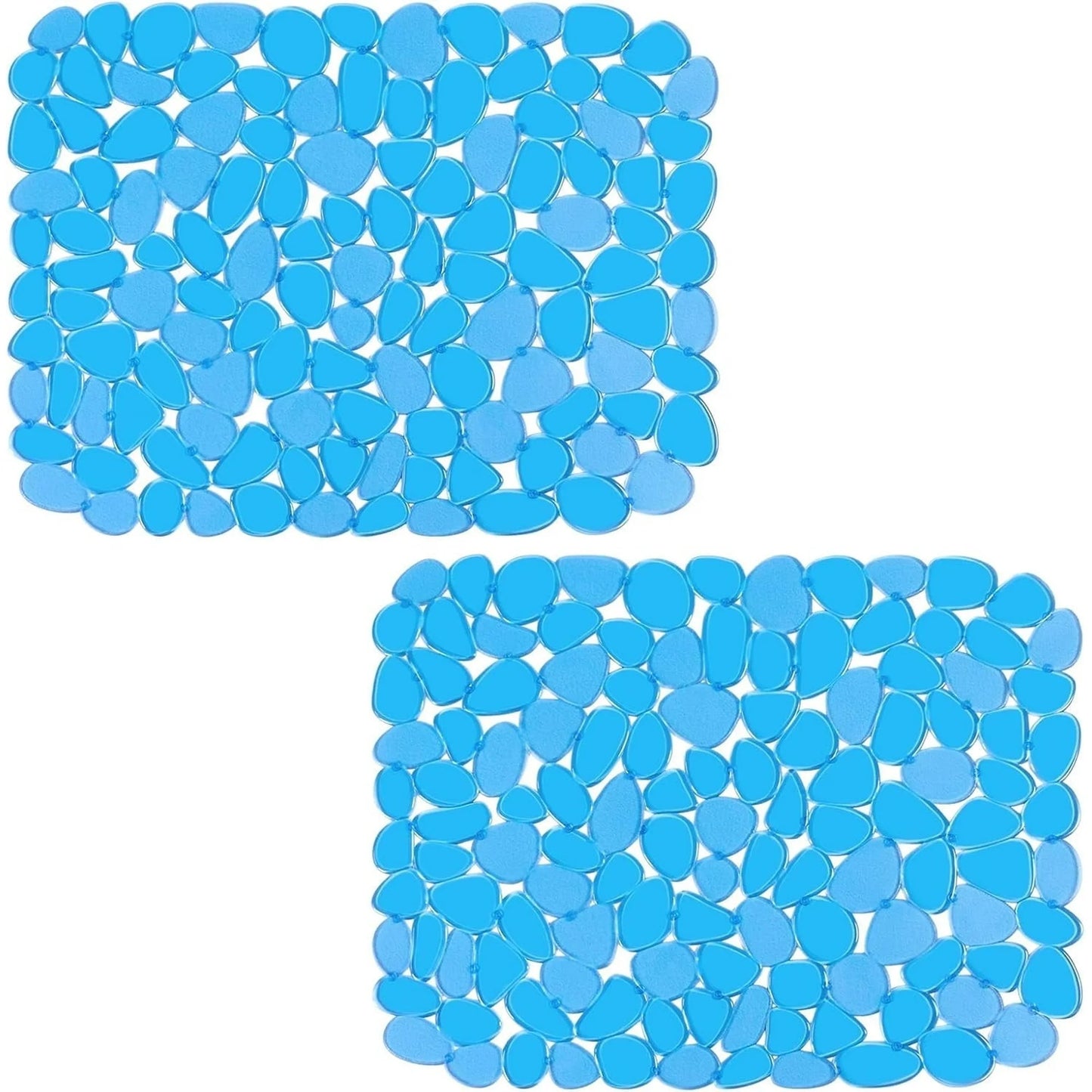 Bligli Non-Slip PVC Sink Mats (2-pack) – Pebble Design Protector for Stainless Steel/Porcelain, Dish Drying & Kitchen Liner, 15.7"x11.8"