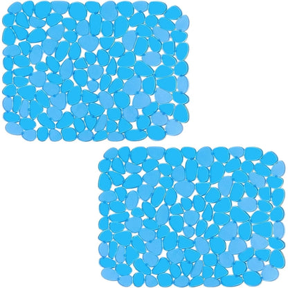 Bligli Non-Slip PVC Sink Mats (2-pack) – Pebble Design Protector for Stainless Steel/Porcelain, Dish Drying & Kitchen Liner, 15.7"x11.8"