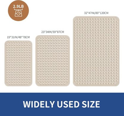 OTHWAY Large Shower Mat 34"x 23", TPE Non Slip Shower Mat for Walk in Shower Stall, Inside Shower Mats with Drain Holes Suction Cups, Anti-Slip for Elderly Kids
