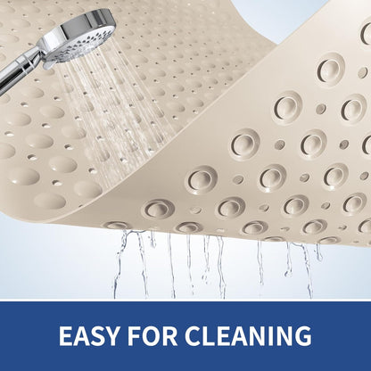 OTHWAY Large Shower Mat 34"x 23", TPE Non Slip Shower Mat for Walk in Shower Stall, Inside Shower Mats with Drain Holes Suction Cups, Anti-Slip for Elderly Kids