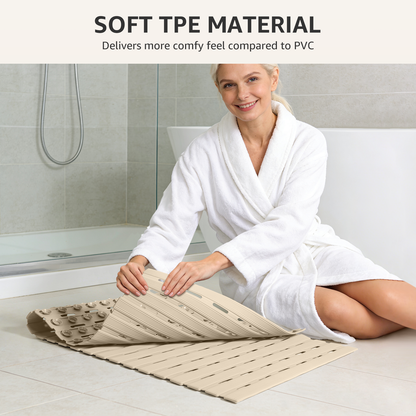 OTHWAY Non Slip Shower Mat for Tub & Inside Shower,36.6" x 16.9" Soft TPE Bath Mat with Suction Cups,Easy to Cut Shower Floor Mat,Machine Washable Bathtub Mats