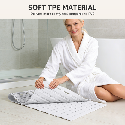OTHWAY Non Slip Shower Mat for Tub & Inside Shower,36.6" x 16.9" Soft TPE Bath Mat with Suction Cups,Easy to Cut Shower Floor Mat,Machine Washable Bathtub Mats