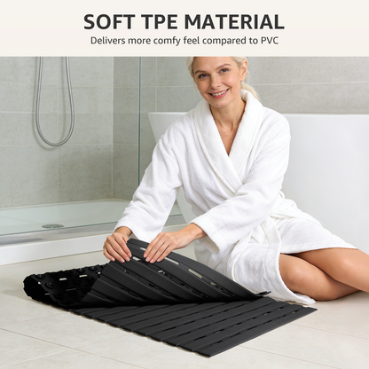 OTHWAY Non Slip Shower Mat for Tub & Inside Shower,36.6" x 16.9" Soft TPE Bath Mat with Suction Cups,Easy to Cut Shower Floor Mat,Machine Washable Bathtub Mats