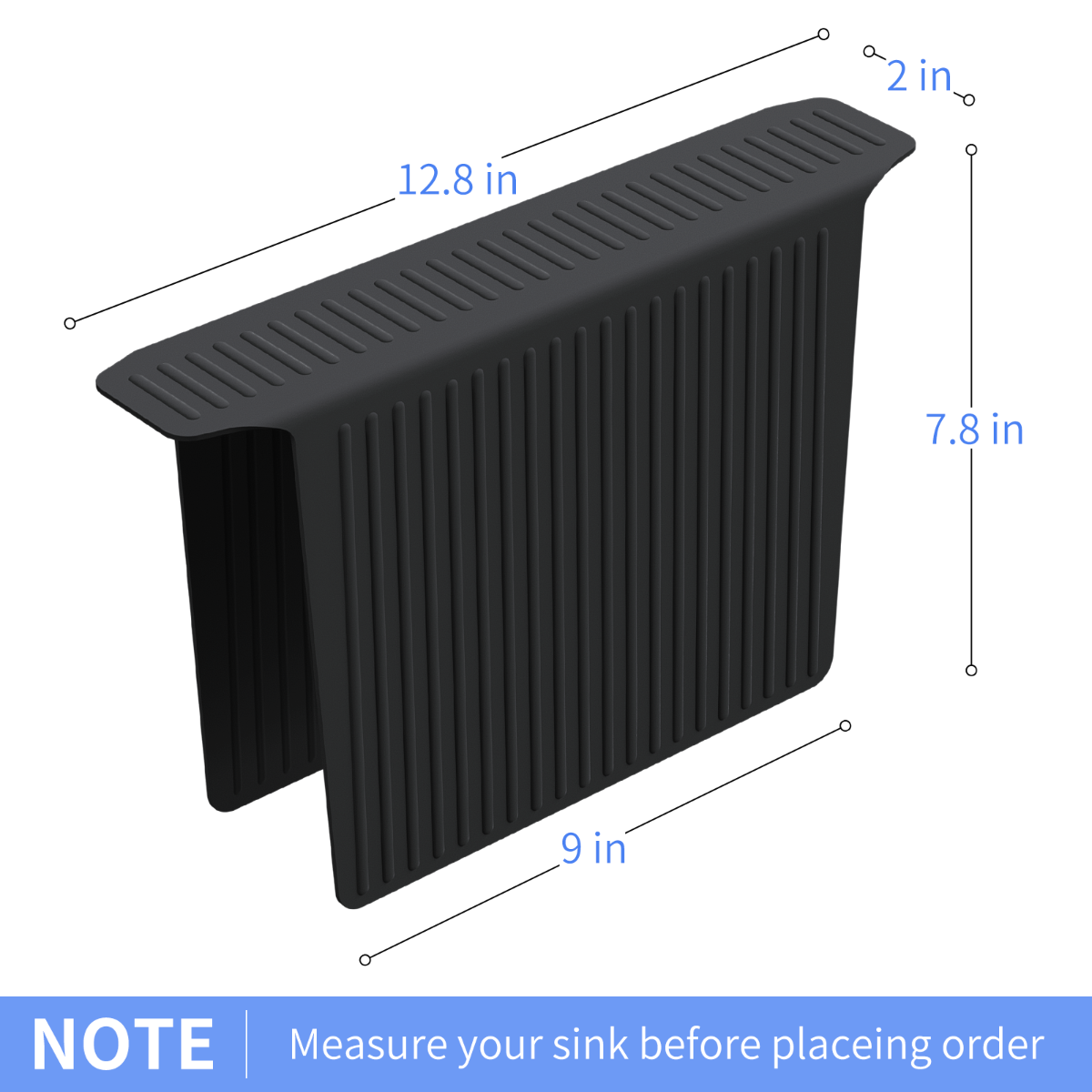 OTHWAY 12.8"x17.6" Silicone Sink Divider Mat, Large Sink Saddle & Protector for Divided Sink, No Suction Cups, Easy to Clean, Dish Drying Rack for Glassware and Dishes