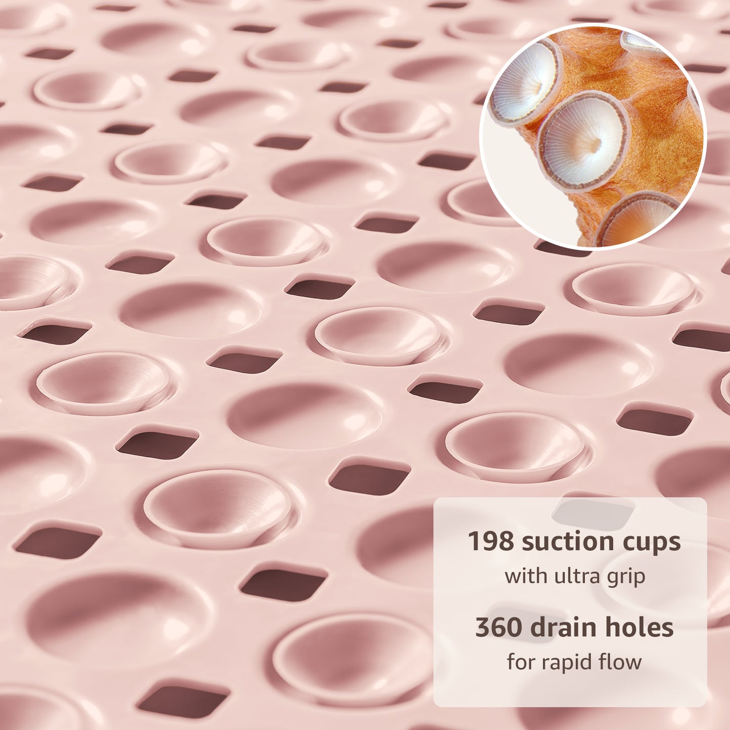 OTHWAY Non Slip Bath Tub Shower Mat with Suction Cups, Drain Holes, Bathtub Floor Liner Mats for Inside Shower Bathroom, Machine Washable, Soft on Feet, 35x16 Inch