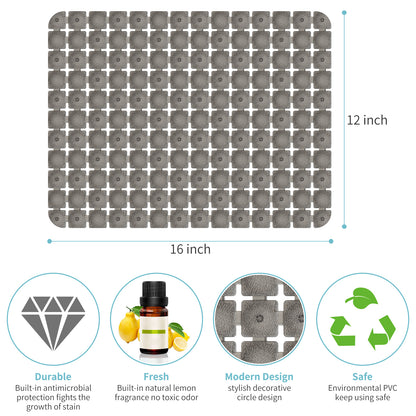 OTHWAY 2-Pack Square Sink Mats,Non-Slip Sink Mats for Kitchen, Quick-Dry Dish Drying Pad & Cabinet Protector, Flexible PVC Sink Grid Liner for Stainless Steel/Ceramic Sinks, 15.7"x11.8"
