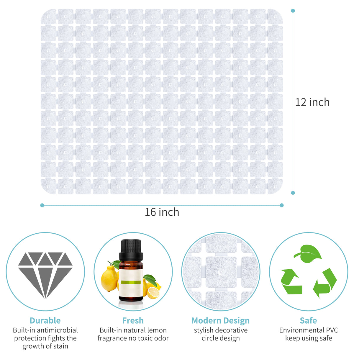 OTHWAY 2-Pack Square Sink Mats,Non-Slip Sink Mats for Kitchen, Quick-Dry Dish Drying Pad & Cabinet Protector, Flexible PVC Sink Grid Liner for Stainless Steel/Ceramic Sinks, 15.7"x11.8"