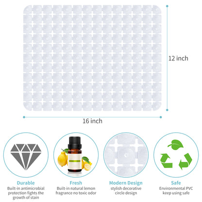 OTHWAY 2-Pack Square Sink Mats,Non-Slip Sink Mats for Kitchen, Quick-Dry Dish Drying Pad & Cabinet Protector, Flexible PVC Sink Grid Liner for Stainless Steel/Ceramic Sinks, 15.7"x11.8"