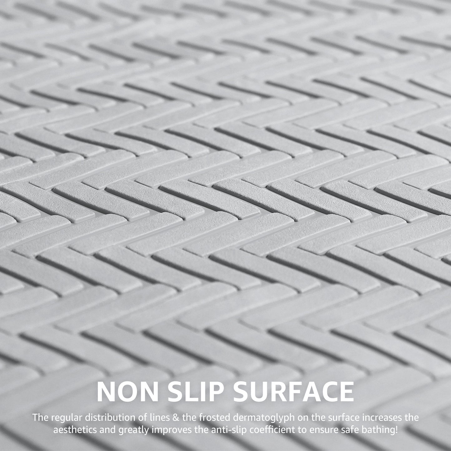 OTHWAY Extra Large Non-Slip Bath Mat with Strong Suction Cups, 28" x 17" Soft Rubber Shower Mat for Bathroom Floor, Durable & Skin-Friendly Bath Rug