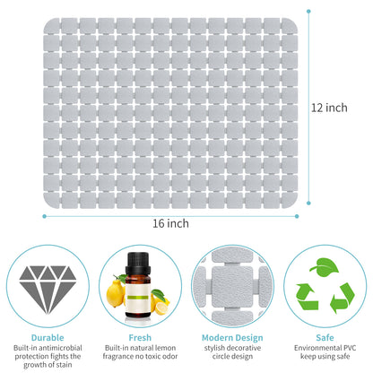 OTHWAY 2-Pack Square Sink Mats,Non-Slip Sink Mats for Kitchen, Quick-Dry Dish Drying Pad & Cabinet Protector, Flexible PVC Sink Grid Liner for Stainless Steel/Ceramic Sinks, 15.7"x11.8"