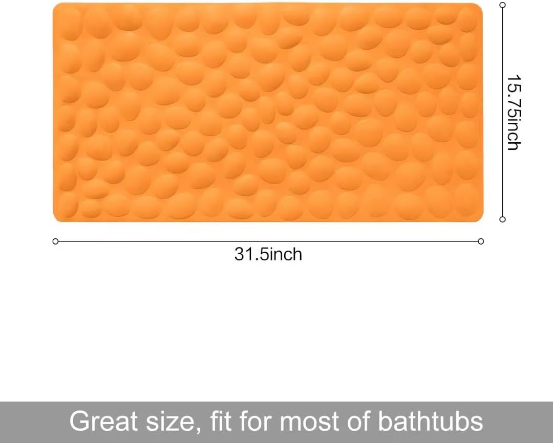 Non-Slip Bathtub Mat OTHWAY Soft Rubber Bathroom Bathmat with Strong Suction Cups