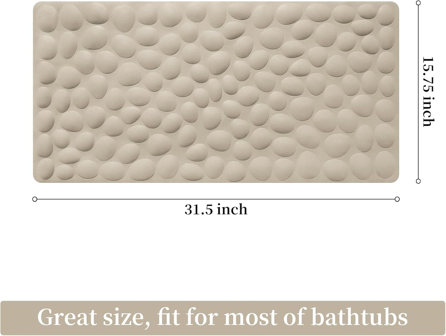 Non-Slip Bathtub Mat OTHWAY Soft Rubber Bathroom Bathmat with Strong Suction Cups