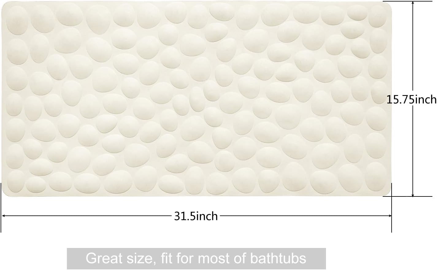 Non-Slip Bathtub Mat OTHWAY Soft Rubber Bathroom Bathmat with Strong Suction Cups