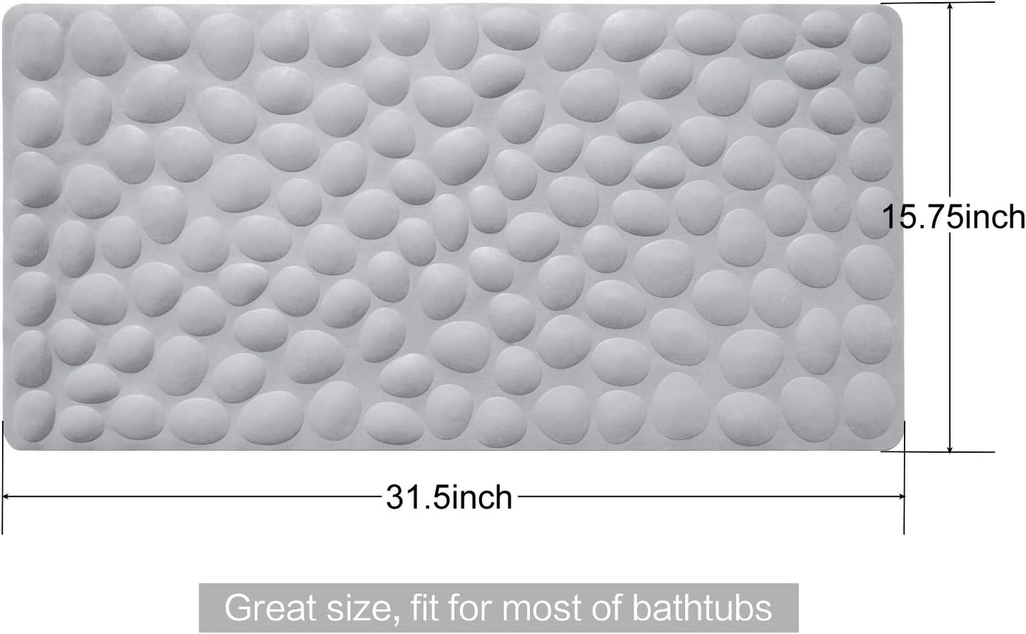 Non-Slip Bathtub Mat OTHWAY Soft Rubber Bathroom Bathmat with Strong Suction Cups