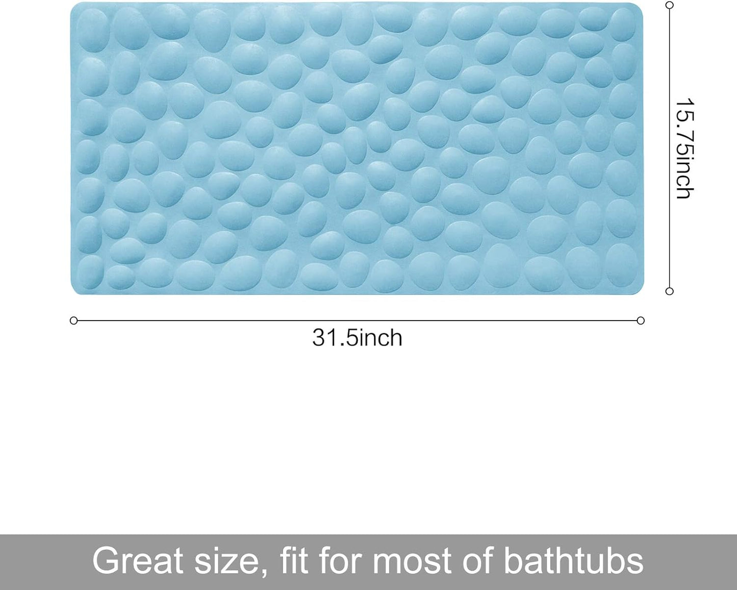 Non-Slip Bathtub Mat OTHWAY Soft Rubber Bathroom Bathmat with Strong Suction Cups