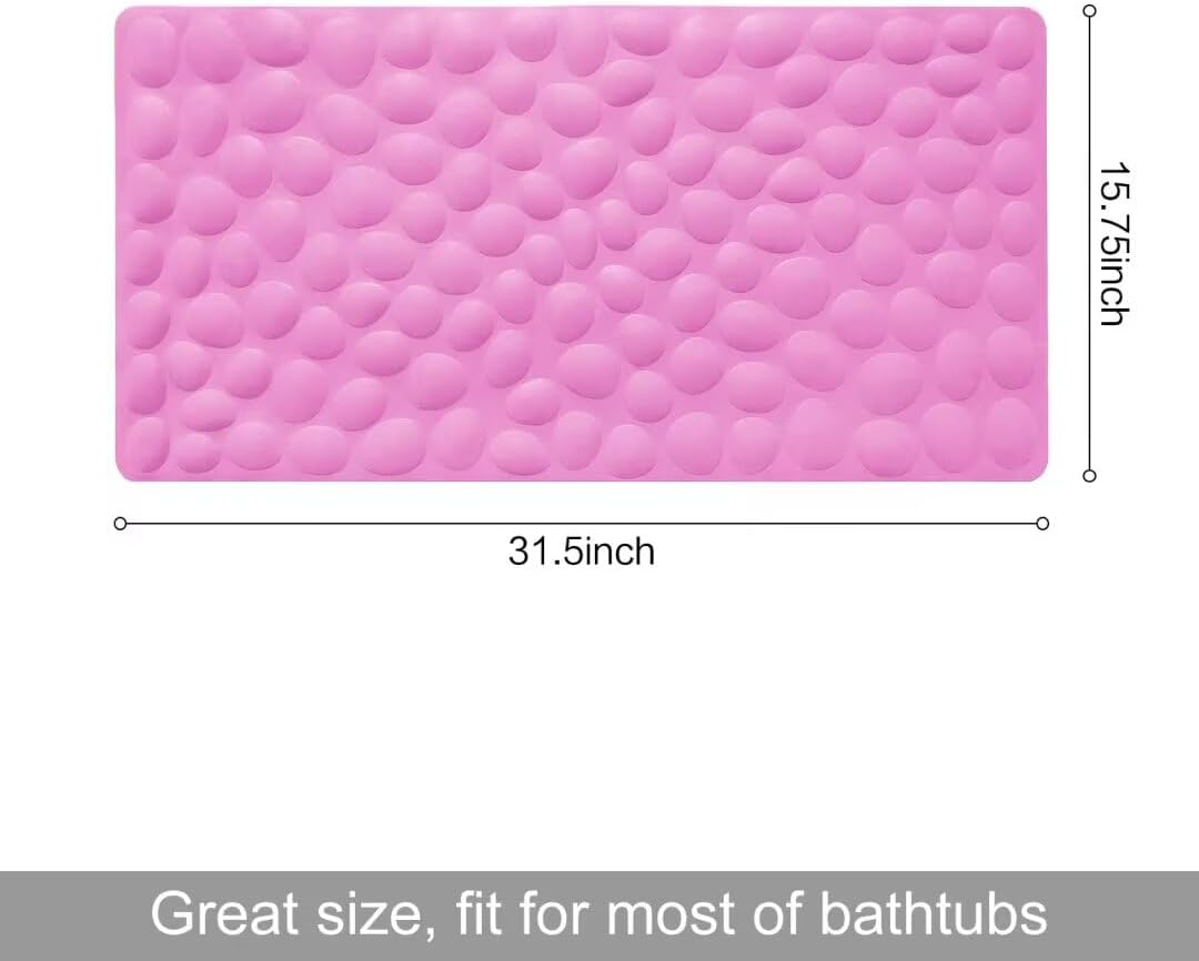 Non-Slip Bathtub Mat OTHWAY Soft Rubber Bathroom Bathmat with Strong Suction Cups