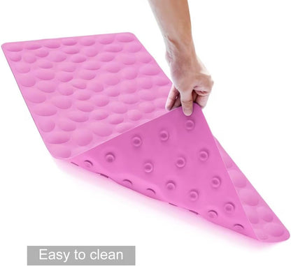 Non-Slip Bathtub Mat OTHWAY Soft Rubber Bathroom Bathmat with Strong Suction Cups