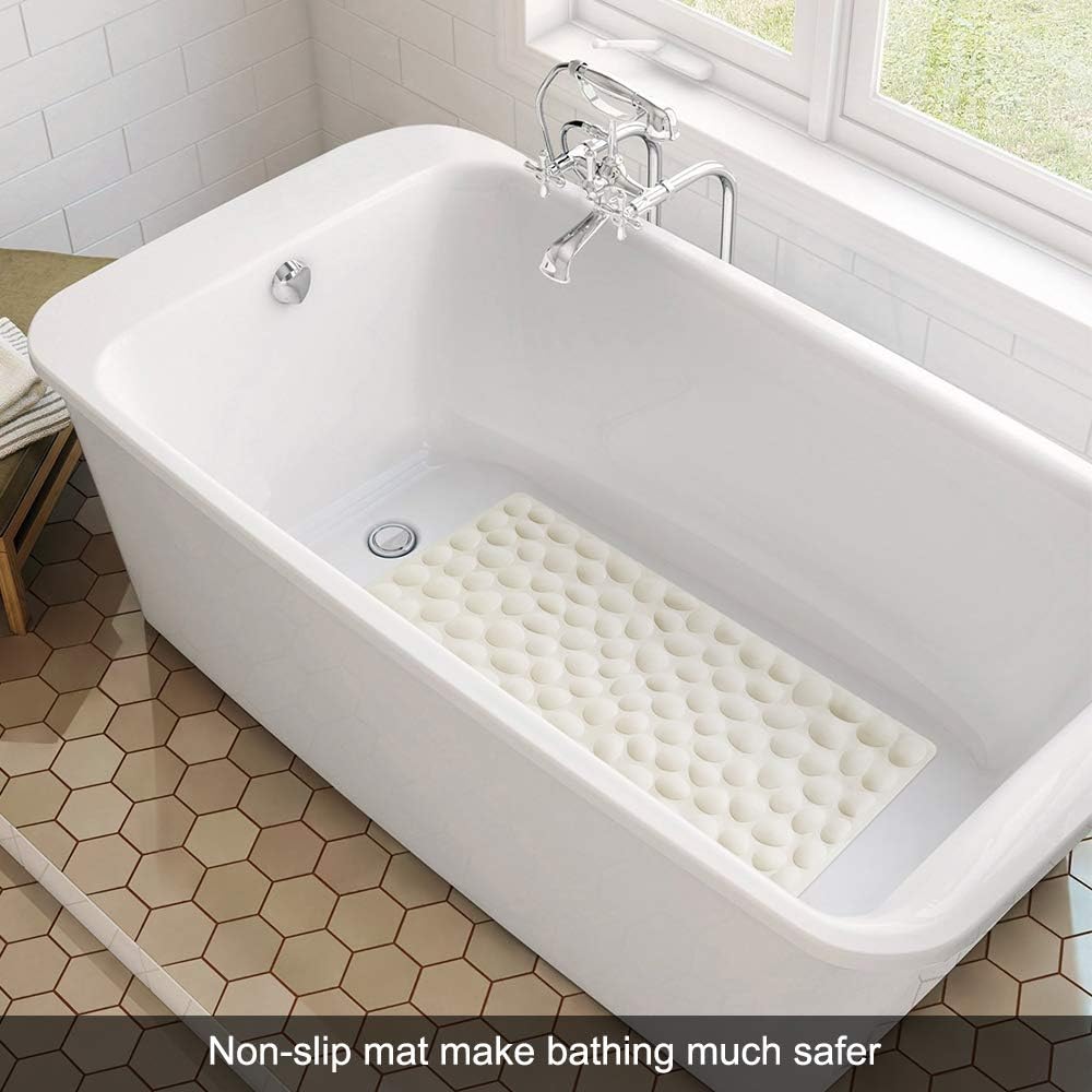 Non-Slip Bathtub Mat OTHWAY Soft Rubber Bathroom Bathmat with Strong Suction Cups