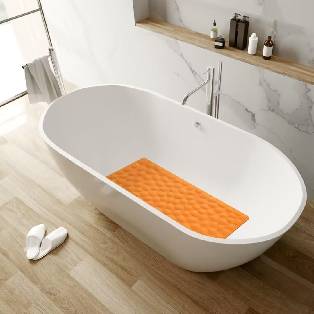 Non-Slip Bathtub Mat OTHWAY Soft Rubber Bathroom Bathmat with Strong Suction Cups