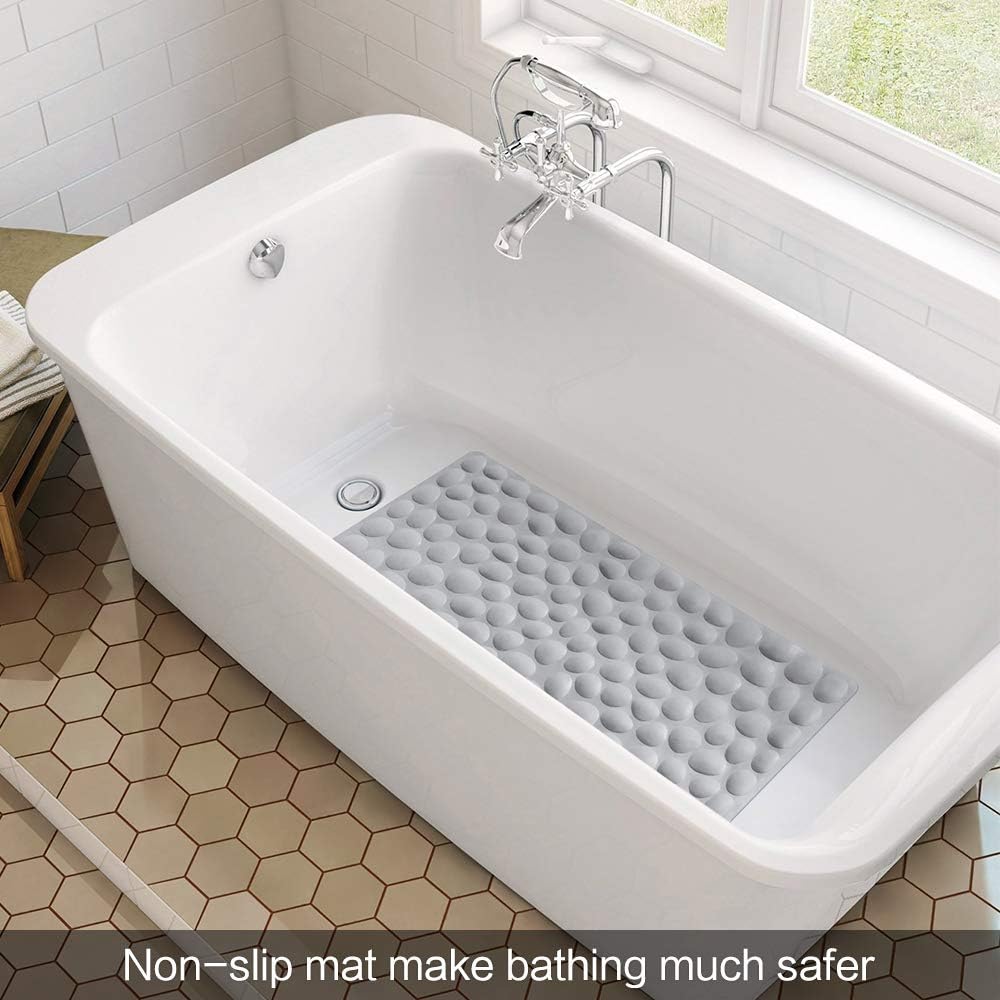 Non-Slip Bathtub Mat OTHWAY Soft Rubber Bathroom Bathmat with Strong Suction Cups
