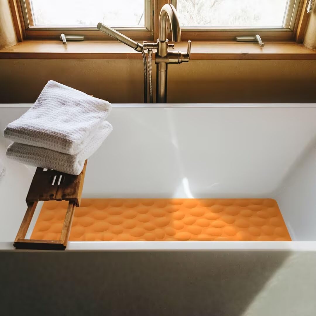 Non-Slip Bathtub Mat OTHWAY Soft Rubber Bathroom Bathmat with Strong Suction Cups