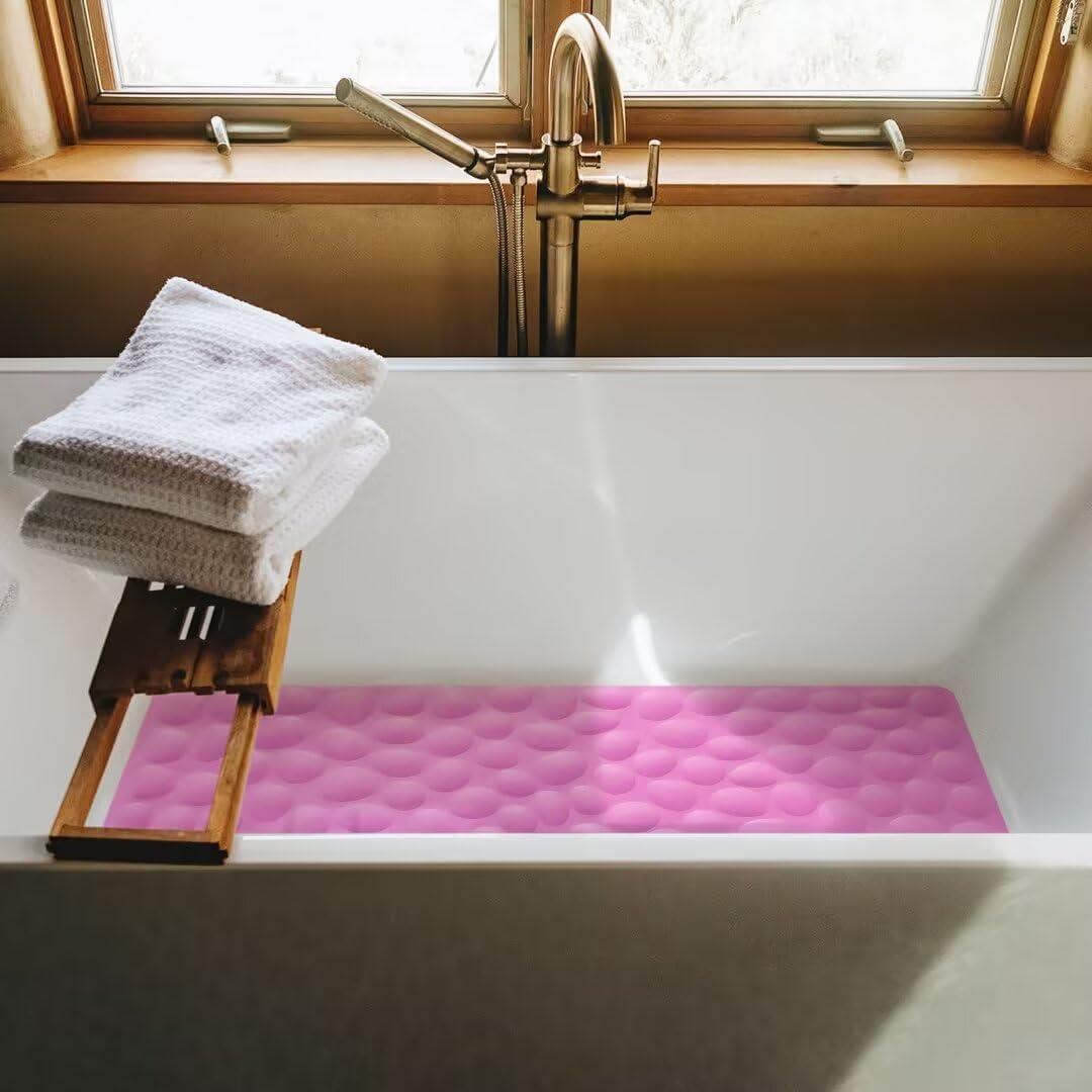 Non-Slip Bathtub Mat OTHWAY Soft Rubber Bathroom Bathmat with Strong Suction Cups