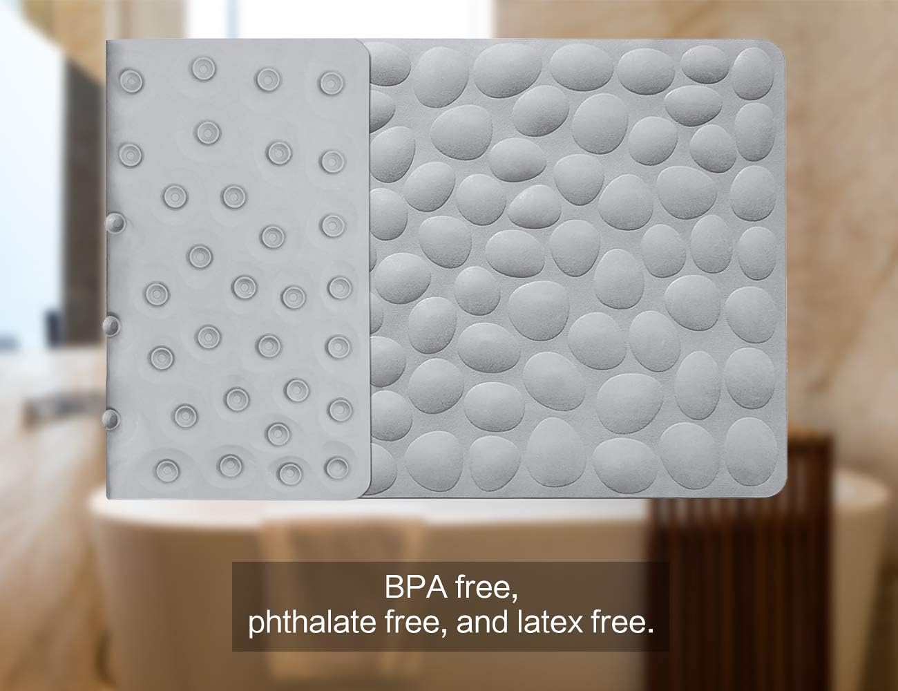 Non-Slip Bathtub Mat OTHWAY Soft Rubber Bathroom Bathmat with Strong Suction Cups