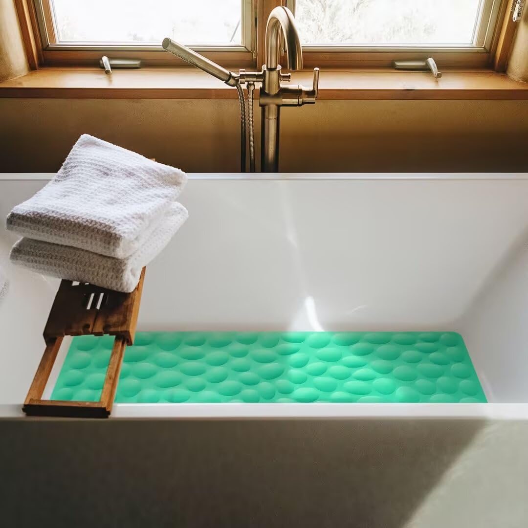 Non-Slip Bathtub Mat OTHWAY Soft Rubber Bathroom Bathmat with Strong Suction Cups