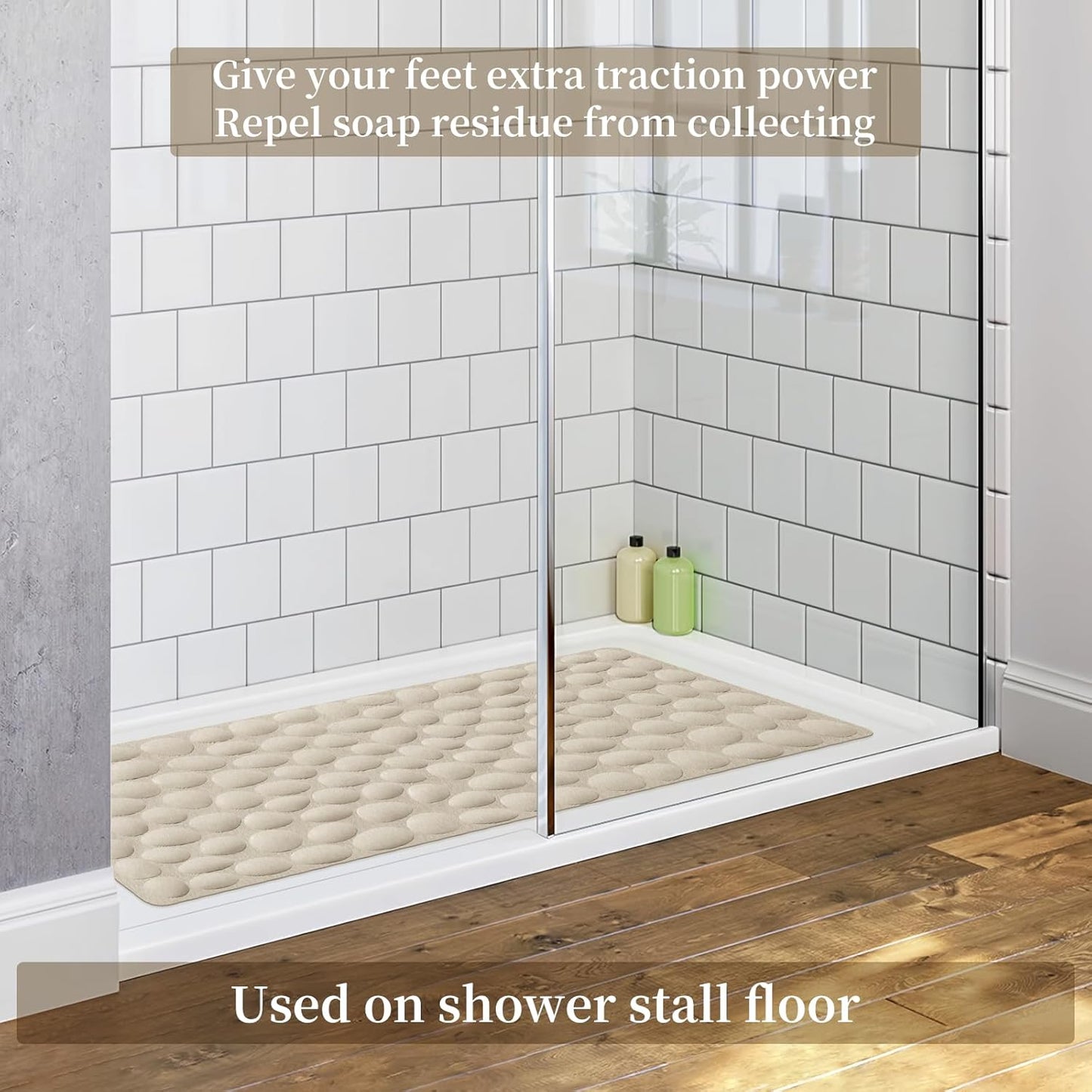 Non-Slip Bathtub Mat OTHWAY Soft Rubber Bathroom Bathmat with Strong Suction Cups