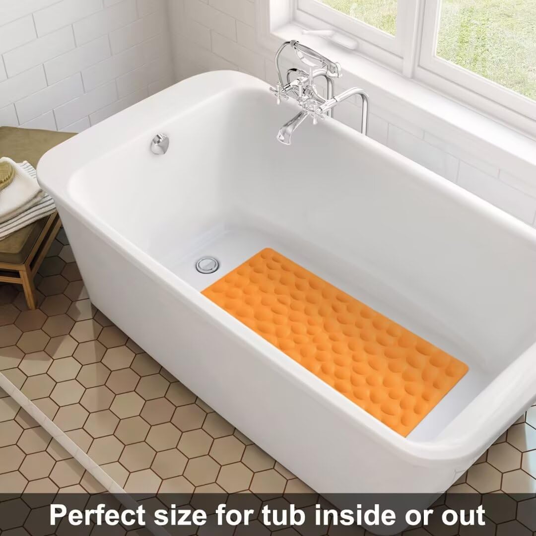 Non-Slip Bathtub Mat OTHWAY Soft Rubber Bathroom Bathmat with Strong Suction Cups