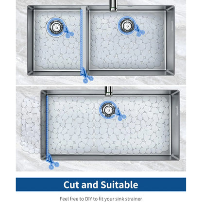 Bligli Non-Slip PVC Sink Mats (2-pack) – Pebble Design Protector for Stainless Steel/Porcelain, Dish Drying & Kitchen Liner, 15.7"x11.8"