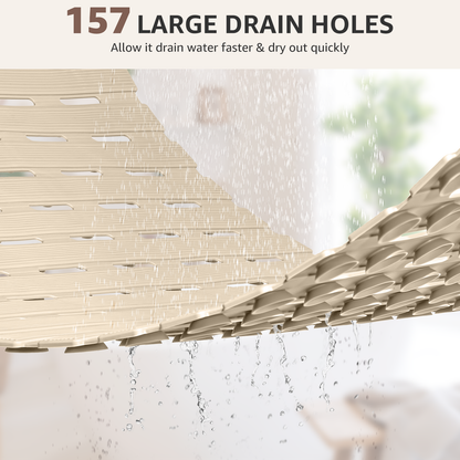 OTHWAY Non Slip Shower Mat for Tub & Inside Shower,36.6" x 16.9" Soft TPE Bath Mat with Suction Cups,Easy to Cut Shower Floor Mat,Machine Washable Bathtub Mats