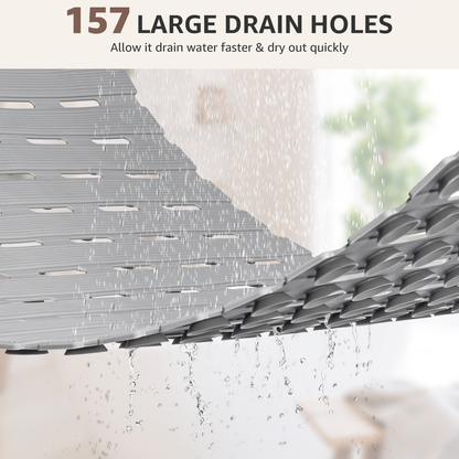 OTHWAY Non Slip Shower Mat for Tub & Inside Shower,36.6" x 16.9" Soft TPE Bath Mat with Suction Cups,Easy to Cut Shower Floor Mat,Machine Washable Bathtub Mats