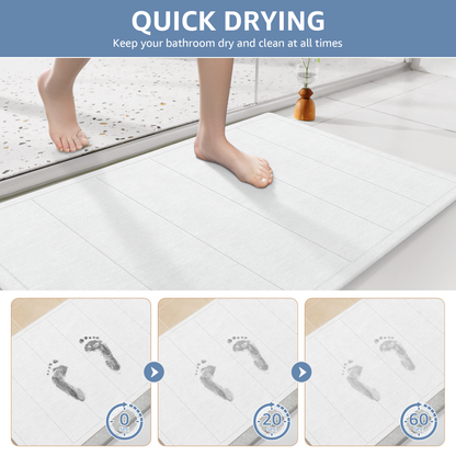 OTHWAY 32"x20" Large Diatomaceous Earth Bath Mat for Bathroom, Super Absorbent Quick-Dry Non-Slip Shower Mat, Natural Stone Bath Mat Easy to Clean