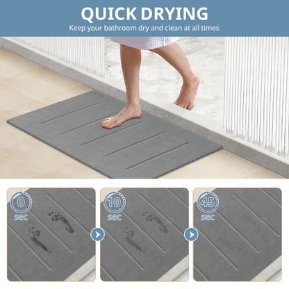 Yolife 32"x 20" Diatomite Bath Mat, Super Absorbent Quick-Dry Stone Bathroom Floor Mat, Non-Slip Natural Diatomaceous Earth Shower Rug, Large Bath Pad for Bathroom, Kitchen, Entryway, Easy to Clean