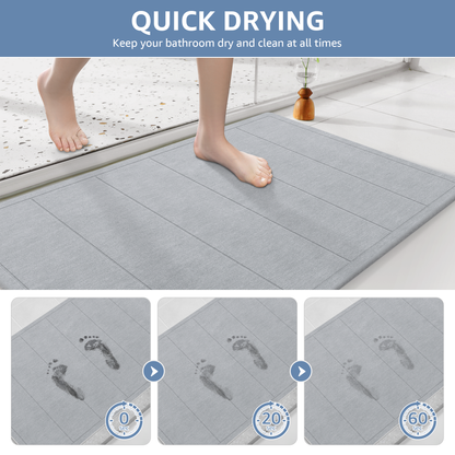 OTHWAY 32"x20" Large Diatomaceous Earth Bath Mat for Bathroom, Super Absorbent Quick-Dry Non-Slip Shower Mat, Natural Stone Bath Mat Easy to Clean