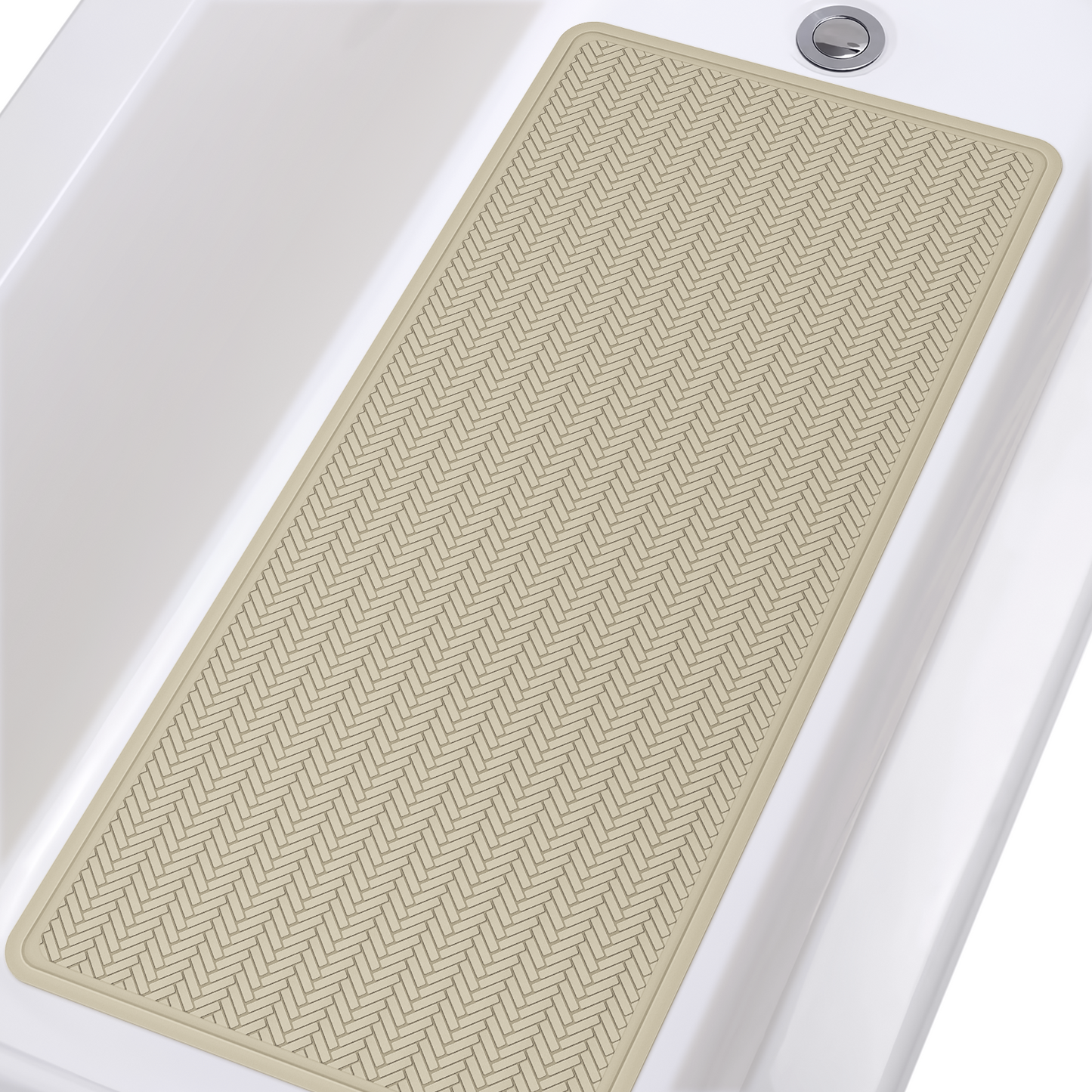 OTHWAY Extra Large Non-Slip Bath Mat with Strong Suction Cups, 28" x 17" Soft Rubber Shower Mat for Bathroom Floor, Durable & Skin-Friendly Bath Rug