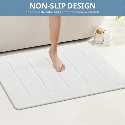 Yolife 32"x 20" Diatomite Bath Mat, Super Absorbent Quick-Dry Stone Bathroom Floor Mat, Non-Slip Natural Diatomaceous Earth Shower Rug, Large Bath Pad for Bathroom, Kitchen, Entryway, Easy to Clean